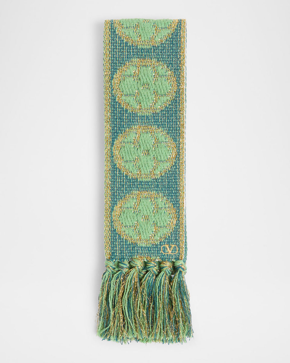 Metallic Antibes Cotton Fringe Scarf